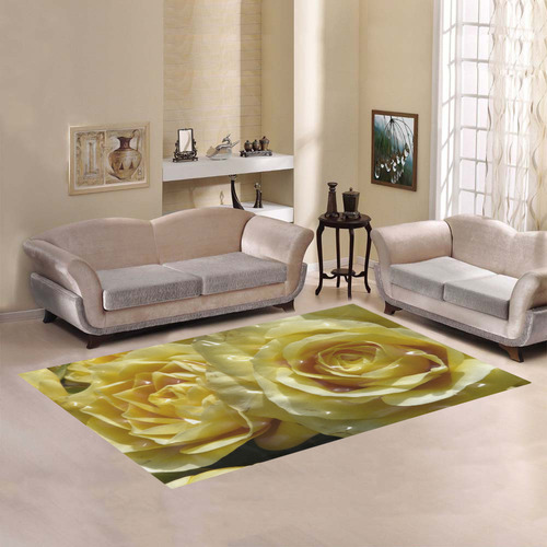 yellow roses Area Rug7'x5'