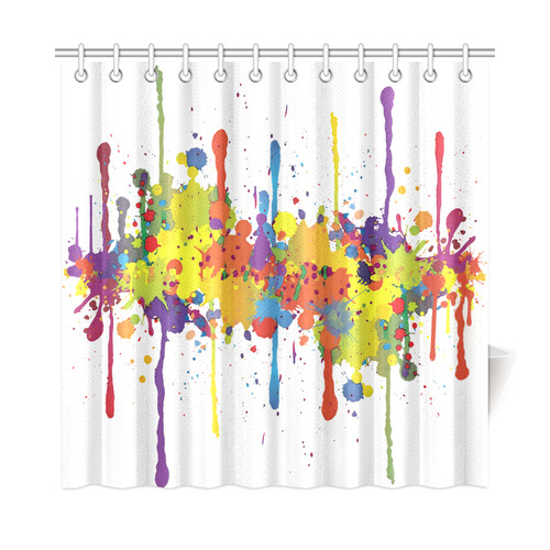 CRAZY multicolored double running SPLASHES Shower Curtain 72"x72"