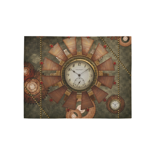 Steampunk, wonderful clocks in noble design Area Rug 5'3''x4'