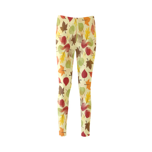 Autumn flat LEAVES Pattern Cassandra Women's Leggings (Model L01)