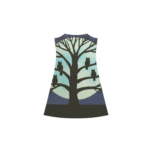 Spooky Owl Tree Alcestis Slip Dress (Model D05)