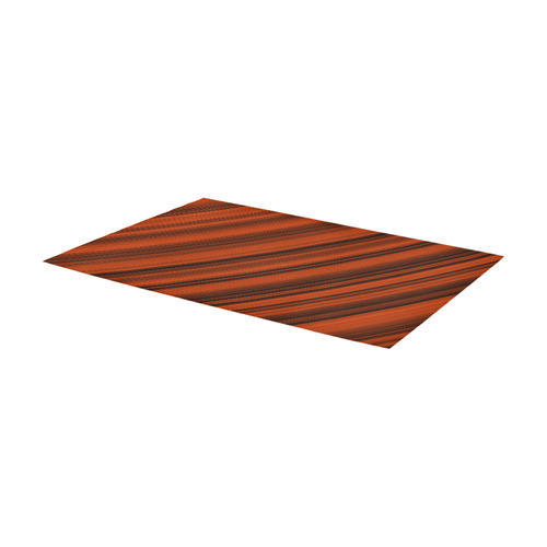 Orange Black Diagonal Stripes Area Rug 7'x3'3''