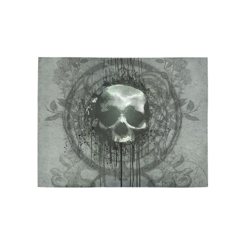 Awesome skull with bones and grunge Area Rug 5'3''x4'