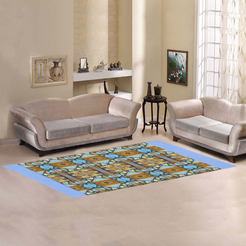 Columns Stone Pattern Area Rug 9'6''x3'3''