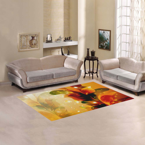 Awesome abstract flowers Area Rug 5'x3'3''