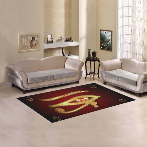 The all seeing eye in gold red Area Rug 5'x3'3''