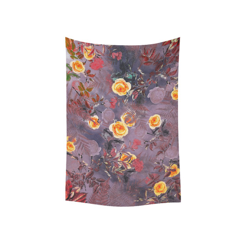flowers 2 Cotton Linen Wall Tapestry 40"x 60"