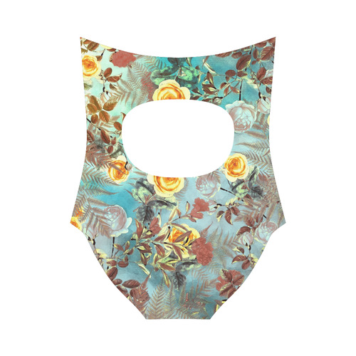 flowers 3 Strap Swimsuit ( Model S05)