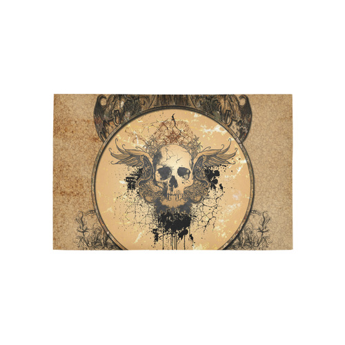 Awesome skull with wings and grunge Area Rug 5'x3'3''