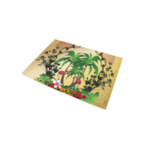 Tropical design, flamingos and palm trees Area Rug 5'x3'3''