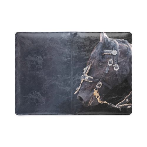 A beautiful painting black friesian horse portrait Custom NoteBook A5