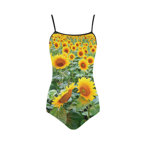 Sunflower Field Strap Swimsuit ( Model S05)