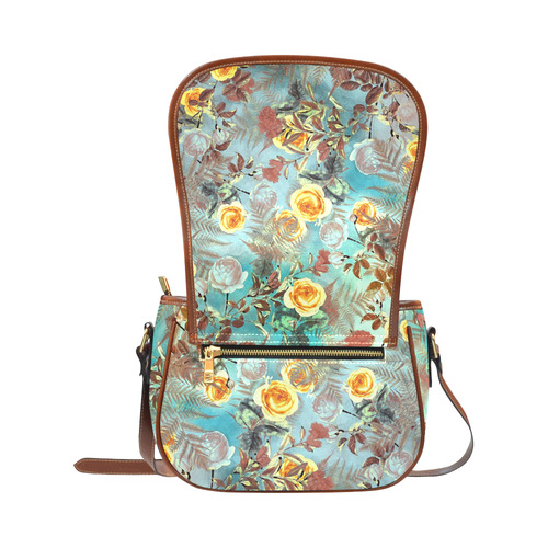 flowers 3 Saddle Bag/Large (Model 1649)