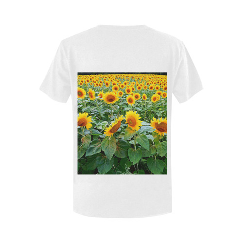 Sunflower Field Women's T-Shirt in USA Size (Two Sides Printing)