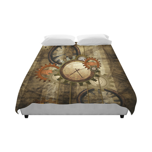 Steampunk, wonderful noble desig, clocks and gears Duvet Cover 86"x70" ( All-over-print)