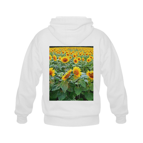 Sunflower Field Gildan Full Zip Hooded Sweatshirt (Model H02)