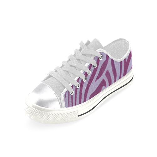 Magenta Zebra Women's Classic Canvas Shoes (Model 018)