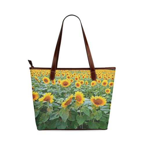 Sunflower Field Shoulder Tote Bag (Model 1646)