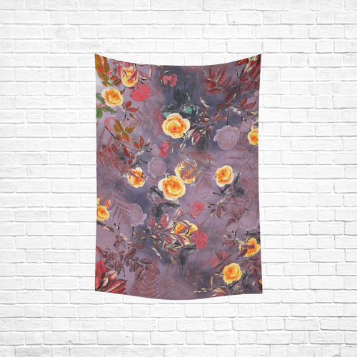 flowers 2 Cotton Linen Wall Tapestry 40"x 60"