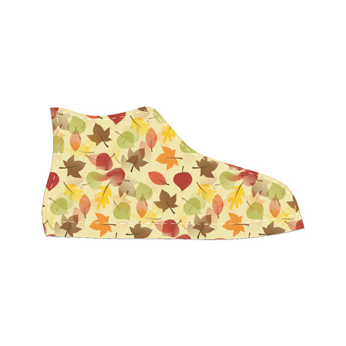 Autumn flat LEAVES Pattern Men’s Classic High Top Canvas Shoes /Large Size (Model 017)