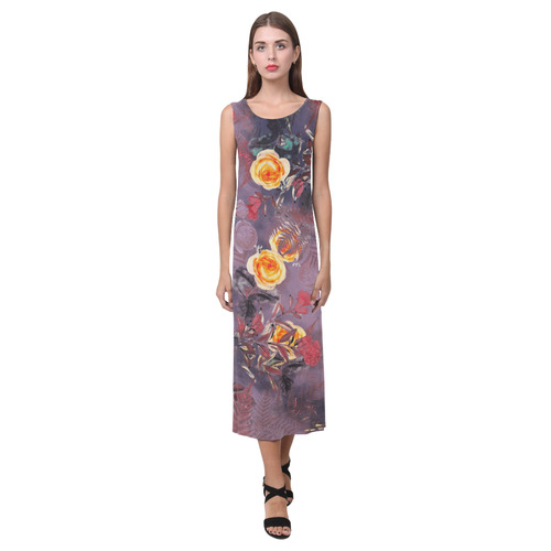 flowers 2 Phaedra Sleeveless Open Fork Long Dress (Model D08)