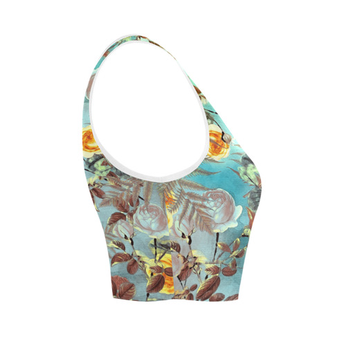 flowers 3 Women's Crop Top (Model T42)