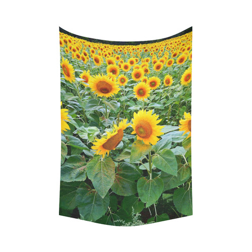 Sunflower Field Cotton Linen Wall Tapestry 60"x 90"