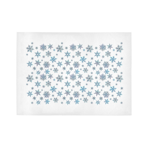 Snowflakes, Blue snow Area Rug7'x5'