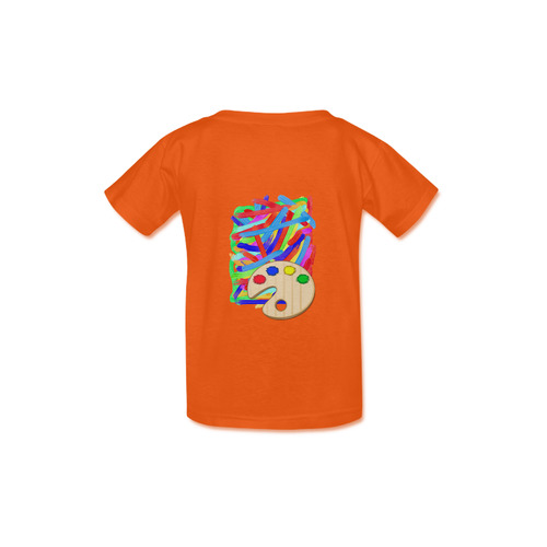 Colorful Finger Painting  with Artists Palette Kid's  Classic T-shirt (Model T22)