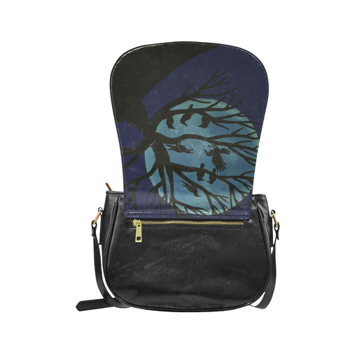 Spooky Raven Tree Classic Saddle Bag/Small (Model 1648)