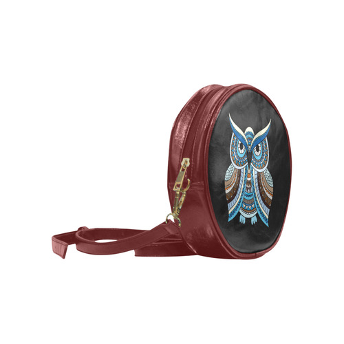 Cute Blue Owl Round Sling Bag (Model 1647)