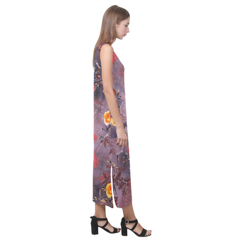 flowers 2 Phaedra Sleeveless Open Fork Long Dress (Model D08)