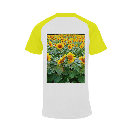 Sunflower Field Men's Raglan T-shirt (USA Size) (Model T11)