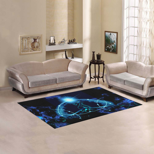 Key notes with glowing light Area Rug 5'x3'3''