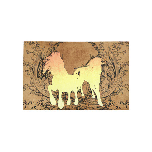 Beautiful horse silhouette in yellow colors Area Rug 5'x3'3''