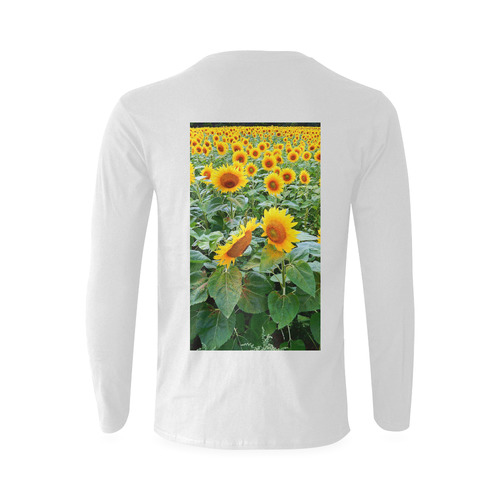 Sunflower Field Sunny Men's T-shirt (long-sleeve) (Model T08)