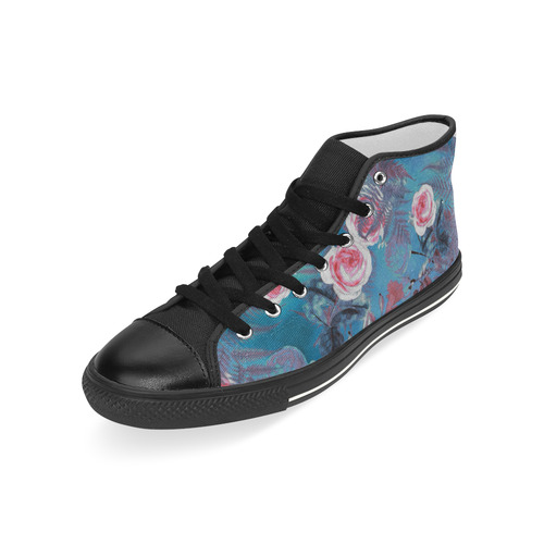 flowers 4 Men’s Classic High Top Canvas Shoes (Model 017)
