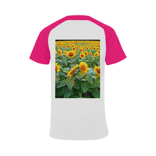 Sunflower Field Men's Raglan T-shirt Big Size (USA Size) (Model T11)