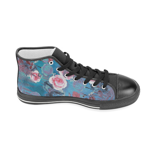 flowers 4 Men’s Classic High Top Canvas Shoes (Model 017)