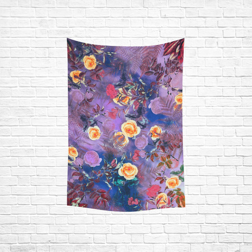 flowers 1 Cotton Linen Wall Tapestry 40"x 60"