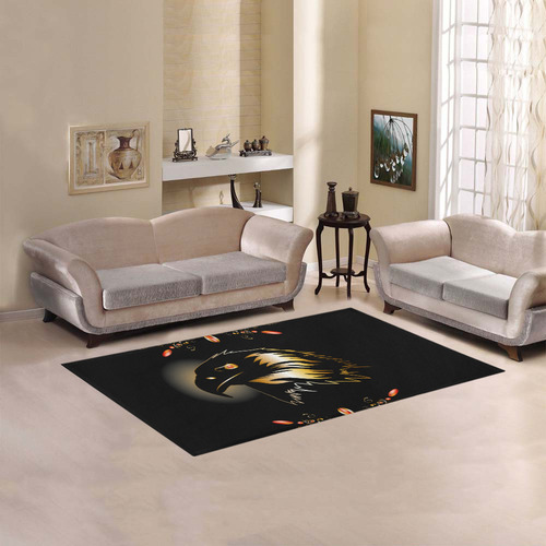 Eagle in gold and black Area Rug 5'x3'3''