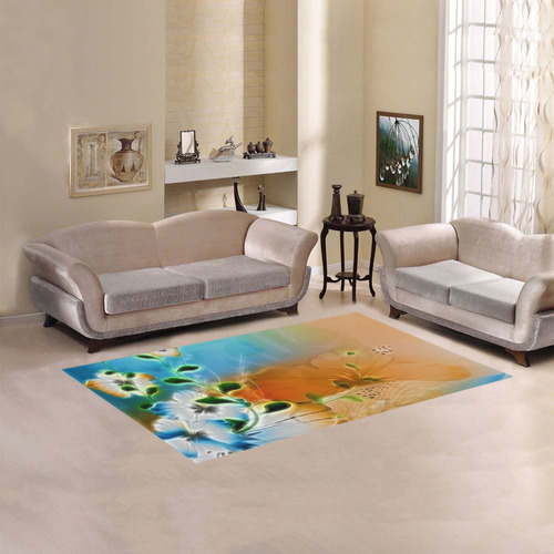 Wonderful glowing flowers Area Rug 5'x3'3''