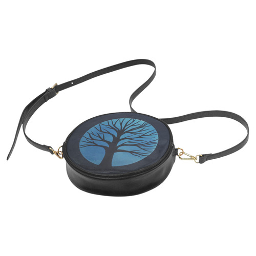 Spooky Tree (Blue) Round Sling Bag (Model 1647)