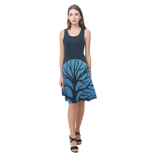 Spooky Tree (Blue) Atalanta Casual Sundress(Model D04)