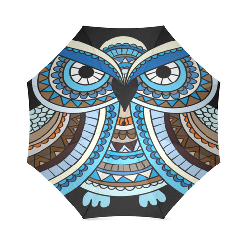 Cute Blue Owl Landscape Foldable Umbrella (Model U01)