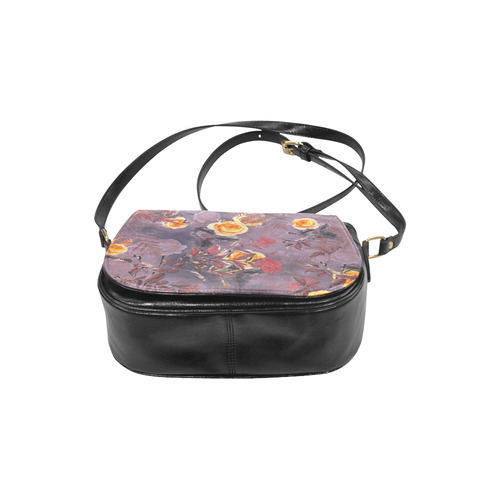 flowers 2 Classic Saddle Bag/Large (Model 1648)