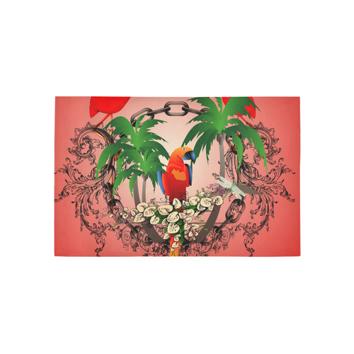 Funny parrot, tropical design Area Rug 5'x3'3''
