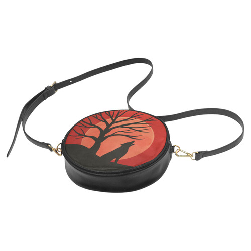 Spooky Wolf Tree Round Sling Bag (Model 1647)