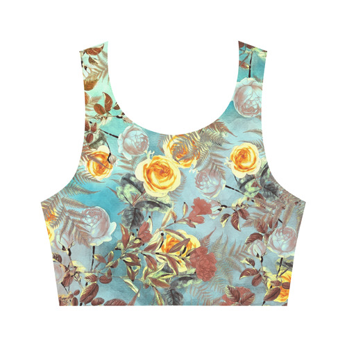 flowers 3 Women's Crop Top (Model T42)