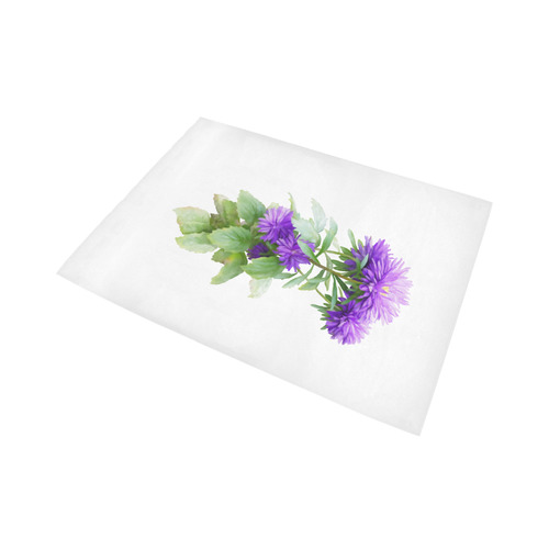 Purple Garden Flowers, watercolors Area Rug7'x5'